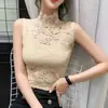 Cuello Falso de Encaje para Mujer Cuello Alto Chaleco sin Mangas de Encaje para Mujer Cuello Falso Interior Estilo Occidental Camisa Base Camisa Súper de Hada para Mujer