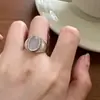 Anillo Estilo Coreano para Mujer Plata de Ley 925 Elegante Dulce Temperamento Estilo Bosque Fresco Plata Blanca Colección de Anillos Abiertos
