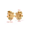 Brincos de Tarraxa Florais Retrô de Aço Inoxidável Europeus e Americanos com Argolas Brincos Pingente DIY Acessórios para Brincos Fábrica Atacado Transfronteiriço