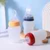 Suplemento Alimentar para Bebês Purê de Frutas Garrafa de Silicone para Lactentes, Grande Capacidade 180ml, para Apertar e Alimentar Mingau e Sopa