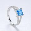 Anillo PAG & MAG Color Treasure de Plata 925 con Topacio Azul Cielo Moda Europea y Americana Nicho Joyería para Mujer Venta al por Mayor