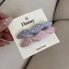 Gris Polvo Lindo Puntos de Ola Combinación de Colores Tela Par de Pinzas Diarias Pinza para el Cabello Versátil Nueva Pinza para Flequillo Pinza de Pato Pinza BB