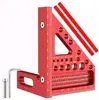Regla Triangular de Ángulo Recto para Carpintería Aleación de Aluminio 45/90 Grados Multiángulo Decoración Regla Cuadrada de Marcado de Alta Precisión Carpintero Carpintería
