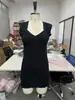 Vestido Corto de Fiesta Ajustado al Cuerpo con Escote en V, Alta Elasticidad, Estilo Francés, Transfronterizo, Ligeramente Maduro, para Mujer, Verano