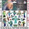 Comercio Transfronterizo Minecraft Juego de Bloques Tatuajes Temporales Calcomanías de Transferencia de Agua Desechables Calcomanías para Fiesta de Cumpleaños