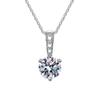 Collar de Plata Esterlina S925 para Mujer, Moda, Sencillo, con Diamante Simulado de Tres Garras Incrustado, Cadena para Clavícula, Collar de Moissanita de 1 quilate