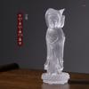 Estatua de Bodhisattva Guanyin de Tres Lados del Mar de China Meridional con Esmalte de Color Estatua de Buda Adornos de Esmalte de Color para Decoración del Hogar