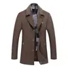 Nuevo Abrigo de Lana para Hombre Otoño e Invierno 2023 Bufanda de Moda Abrigo de Lana Abrigo de Lana Engrosado con Forro Polar para Hombre