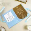 Conjunto de tres piezas de invitación de terciopelo de alta gama personalizado para boda, tarjetas de votos matrimoniales de acrílico espejo, recuerdos de lujo de nicho
