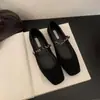Zapatos planos retro de punta cuadrada poco profundos para mujer, nueva colección primavera/otoño, zapatos Mary Jane de pana, zapatos casuales planos, Mary Janes estilo hada