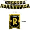 Bandeira de Cauda de Andorinha Dourada e Preta Tema Aposentadoria Balão Topper de Bolo Decoração Pendurada Conjunto de Suprimentos para Decoração de Festa