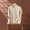 Suéter de Tricô de Cashmere para Mulheres, Cardigan de Manga Longa, Solto, Confortável, Versátil, Amigo da Pele, Elegante e Confortável