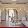 Cortina de Cuentas de Cristal Cortina Divisoria de Calabaza Cortina para Pasillo de Entrada de Sala de Estar Cortina de Baño Dormitorio Cortina de Puerta de Cristal Sin Taladrar