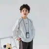 Camiseta da Moda de Manga Comprida para Meninos e Meninas, Roupa Infantil, Novo Estilo Primavera e Outono, Blusa Casual Solta para Crianças Mais Velhas, Camiseta Básica da Moda