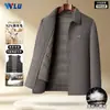 Casaco de lã masculino dupla face, jaqueta engrossada para outono e inverno com forro de plumas removível, casaco de lã casual