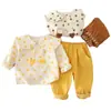 Conjunto de Roupa de Primavera para Meninas 2026 Novo Estilo Infantil Roupa de Manga Comprida de Primavera e Outono Conjunto de Duas Peças Roupas da Moda Tendência para Bebês Meninas