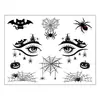Pegatinas de tatuaje de araña de Halloween al por mayor transfronterizas, pegatinas de tatuaje temporal de araña realista de terror para fiestas