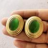 Brincos de Agulha Prateada de Segunda Mão de Excedente Estrangeiro, Pedras Preciosas Banhadas a Ouro, Contas de Concha de Pérola, Presilhas de Lápis Lazúli, Joias Vintage