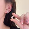 Pendientes de encaje con diseño floral en plata mate con volantes, nuevos pendientes de clip.