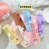 Peine para el Cabello con Estampado de Dibujos Animados de Macaron, Alto Atractivo Estético, Peine de Dientes Anchos Femenino, Peine Desenredante Portátil, Peine Pequeño
