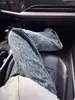Jeans de guadaña azul vintage lavados transfronterizos, pantalones jacquard de estampado completo para primavera y otoño, marca de moda estilo americano, pantalones largos geniales de estilo callejero