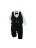 Chaleco para Niños Overol de Otoño Conjunto de Tres Piezas Camisa Estilo Escolar para Bebé Niño Ropa para Actuaciones de Anfitrión para Niños Pequeños