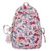 Mochila Kt Lazo Estampado Lindo Corazón de Niña Gran Capacidad Estudiante Niña Suave Todo Combinable Bolsa Escolar
