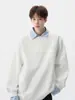 Camisa Polo Falsa de Dos Piezas Estilo Japonés para Hombre, Marca Trendy de Otoño, Estilo Universitario, Sudadera con Cuello Camisero, Top Base Retro de Calle