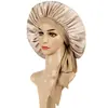 Amazon Venta al por mayor Transfronteriza Gorro de Noche de Satén Pañuelo para la Cabeza Lazo Cinta de Alta Elasticidad Sombrero para Mujer Imitación de Seda Gorro para el Cuidado del Cabello