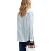 Camisa de Algodón con Rayas Verticales Estilo Hong Kong de Manga Larga Transfronteriza Europea y Americana Nueva Camisa Ligera Primavera y Verano Top Holgado Protección Solar