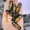 Joyería DIY con Cuentas, Collares, Pulseras, Cuentas de Buda, Ágata Negra Antigua de Tíbet Weathered, Maza Vajra, Cuentas de Dharma