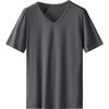 Playera Modal de Manga Corta para Hombre de Secado Rápido, Seda de Hielo Fresca, Top de Cuello en V Fresco, Antibacterial, Antiácaros, Camiseta Básica de Verano de Media Manga
