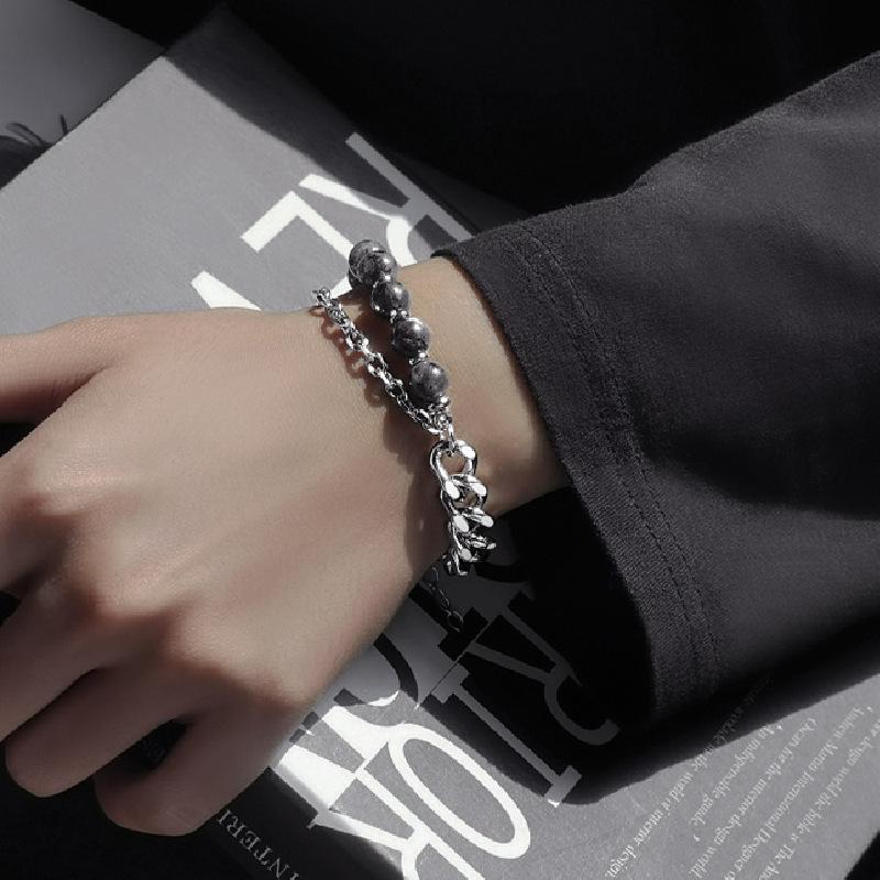 2112145 (1)钛钢古巴手链男潮ins男士小众设计手串