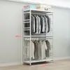 Perchero de Hierro Artístico de Estilo Abierto para Uso Doméstico Simple, Zapatero Metálico de Doble Capa, Ensamblaje de Estante de Armario