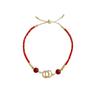 Pulseira de cordão vermelho de ano de nascimento com trava de segurança para menina, namoradas, nicho de luxo leve, requintada, ágata vermelha, opala, cordão de mão