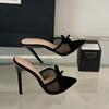 Sandalias de Comercio Exterior, Tacones Altos, Nuevo Estilo Verano 2026, Exterior de Malla Sexy, Zapatos de Tacón de Punta con Moño para Mujer