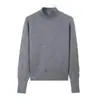 Suéter de malha básico de manga longa, cor sólida, gola semi-alta, estilo coreano, para mulheres, outono e inverno, simples, versátil, espessado, quente, suéter pullover
