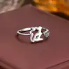 Anillo de Plata de Ley 925 100 Apellidos Familiares Apellido Familiar Anillo para Mujer Nuevo Amor Diseño de Nicho Sentido Anillo de Dedo Abierto Todo-partido Regalo