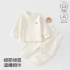 Ropa para bebé para primavera y otoño, ropa de casa para niños y niñas, conjunto cálido de dos piezas con top de cintura alta protectora y pantalones