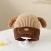 Chapéu de Bebê Primavera e Outono Chapéu de Pelúcia Quente à Prova de Vento para Bebê 2025 Novo Estilo Meninos e Meninas Chapéu de Tricô com Proteção para Orelhas Baotou