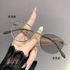 Gafas para miopía para estudiantes avanzados con montura metálica plana estilo europeo y americano que cambian de color con la luz, de moda ojo de gato transfronterizas y con filtro de luz azul