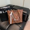 Tendência da moda Bolsa de trabalho grande capacidade estilo ocidental primavera 2025 bordado nova chegada bolsa de ombro rômbica para mulheres