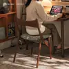 Silla Individual Creativa Suave Retro Madera Maciza Ocio Apartamento Pequeño Hogar Silla de Comedor Respaldo Estudio Aprendizaje Tocador