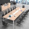 Mobiliário de Escritório Conjunto de Mesa de Conferência e Cadeiras Retangular Moderno Longo para Equipe Múltiplas Pessoas Mesa de Reunião Leitura da Empresa Comercial