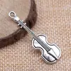 42X13Mm 2g Joias de Prata Antiga Atacado Feito à Mão DIY Esportes Instrumento Musical Pingente de Violino