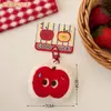 Conjunto Original de Pelúcia Fofo de Maçã e Gatinho Tengyi com Três Peças, Pingente para Decoração de Mochila de Meninas e Bolsa para Armazenamento de Fones de Ouvido