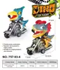 Juguete de motocicleta de dinosaurio para niños transfronterizo, de fricción, todoterreno de simulación, dinosaurio de cuatro ruedas, de fricción, para niños