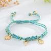 Pulsera Trenzada de Cuerda Estilo Bohemio Popular con Colgante de Cruz para Mujer, Joyería Pequeña Exquisita, Popular en Instagram, Superventas Transfronterizo