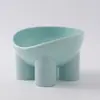 Pata de Elefante Cuidados com o Pescoço Tigela para Gatos, Tigela de Comida Plástica Inclinada Anti-Derramamento, Alimentador Cor Macaron para Gatos