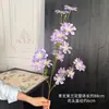 Flores de orquídea morada artificiales de tallo largo, perfectas para decoraciones de bodas, centros de mesa y decoración del hogar/sala de estar